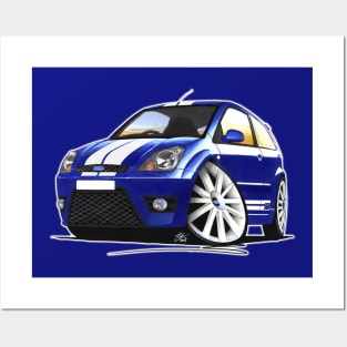 Ford Fiesta ST (Mk6 Facelift) Blue Posters and Art